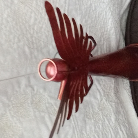 Red Angel Christmas Tree Candle Holder With Glass Cup With Candle - Picture 6 of 7